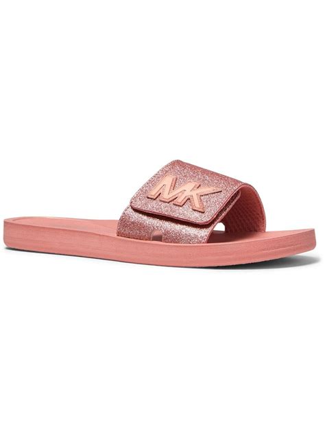 michael kors jet set slide pink|michael kors slide sandals.